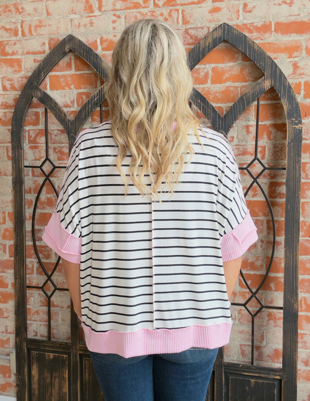I'll Get Back To You Oversized Striped Tee