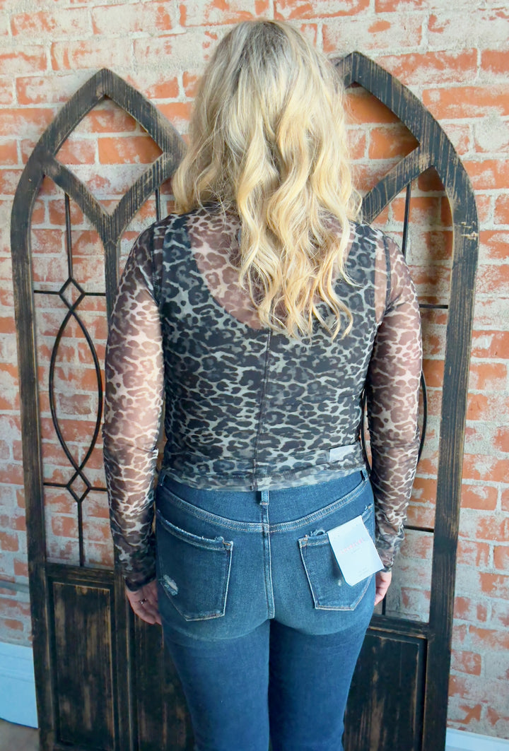 Snow Leopard Mesh Long Sleeve