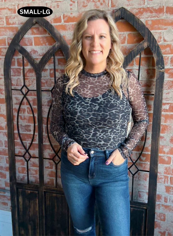 Snow Leopard Mesh Long Sleeve