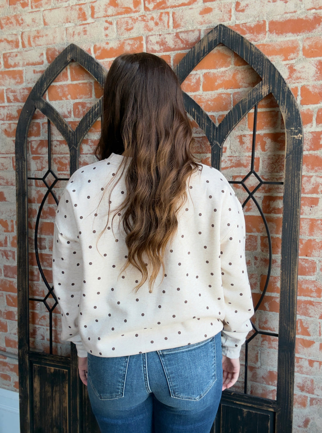Dotted Expression Crewneck-Beige