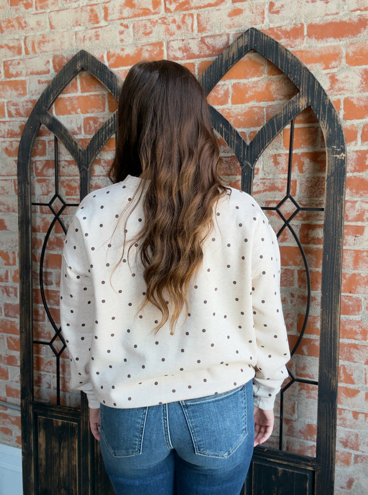Dotted Expression Crewneck-Beige