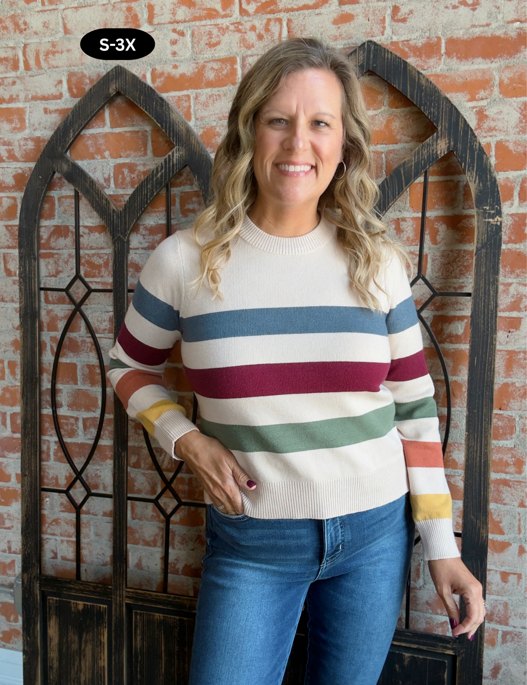 Enjoy The Ride Striped Sweater