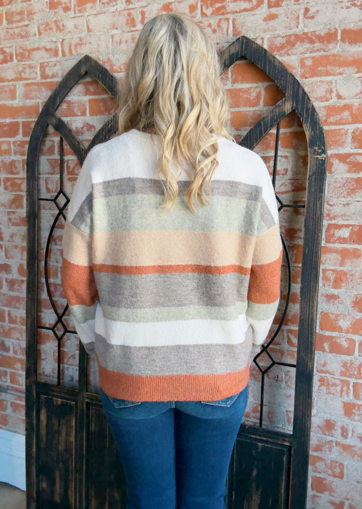 A Muted Fall Striped Sweater