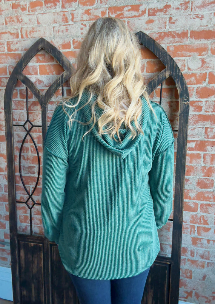 Keep It Goin' Ribbed Hoodie-2 Colors