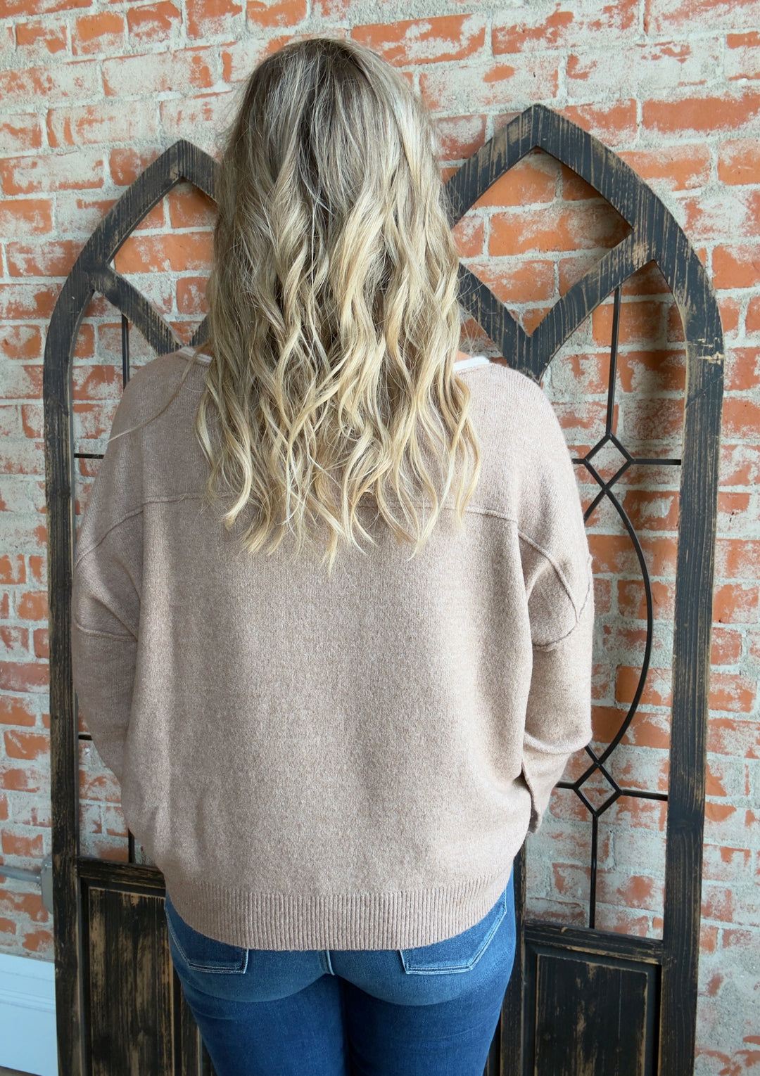 Roll With It Trimmed Sweater- Mocha