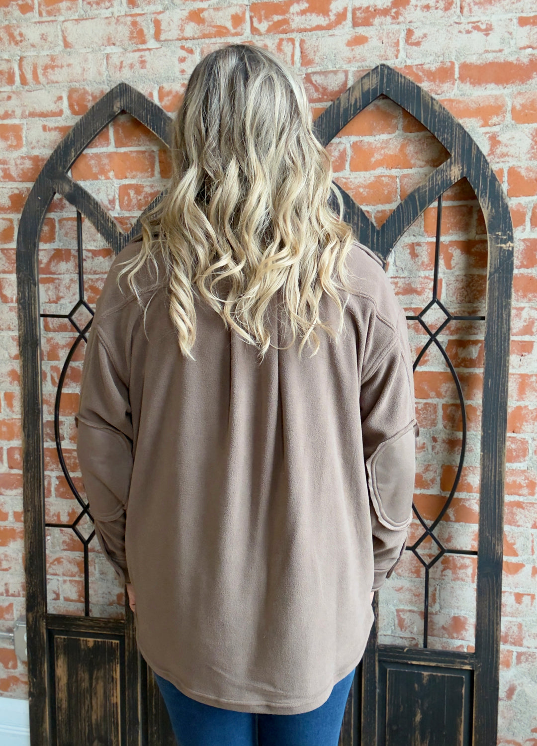 Feelin' Cozy Fleece Shacket-Mocha