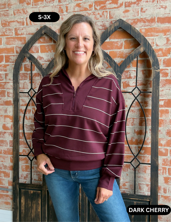 Bright Future Striped Scuba Half Zip 2.0-2 Colors