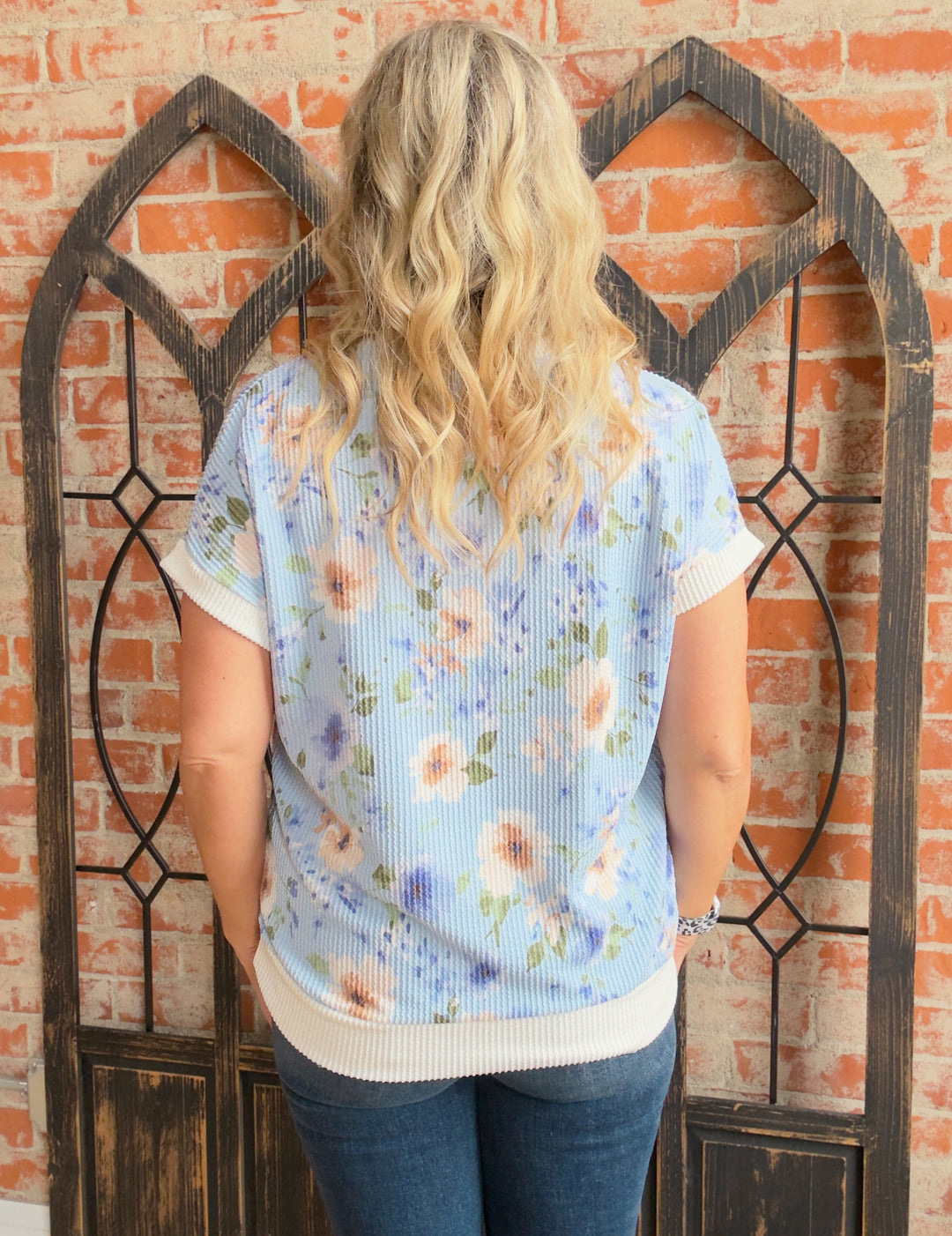 Dreamy Night Floral Ribbed Tee