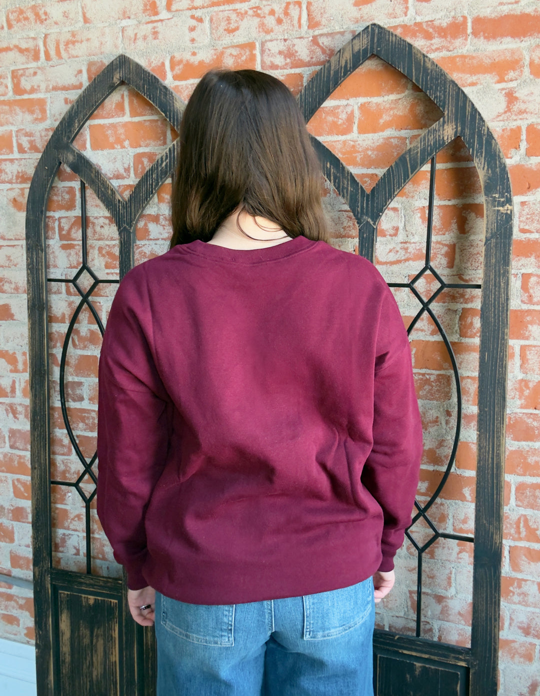 Cozy By The Campfire Crewneck-Burgundy