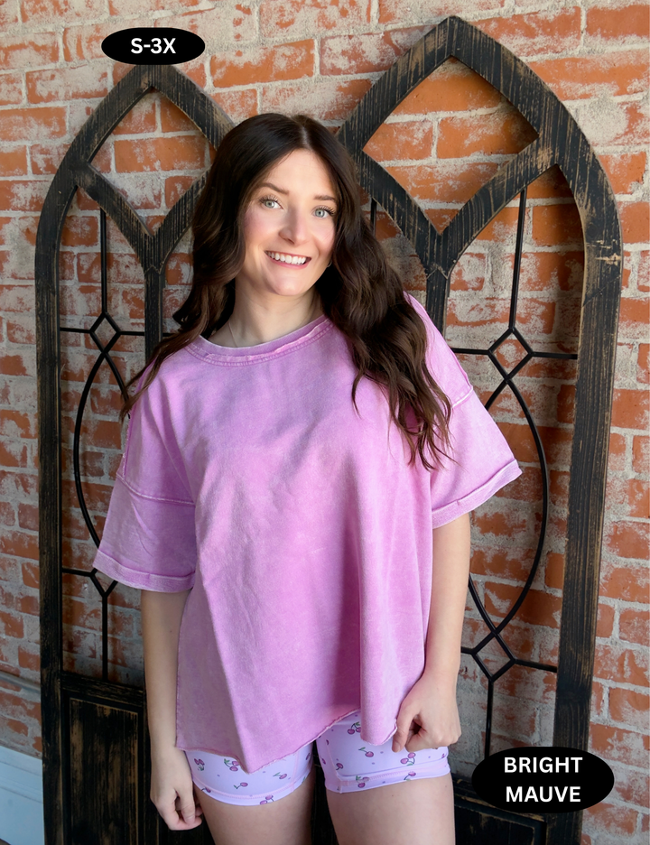 Be A Homebody Vintage Boyfriend Tee- Pink Tones