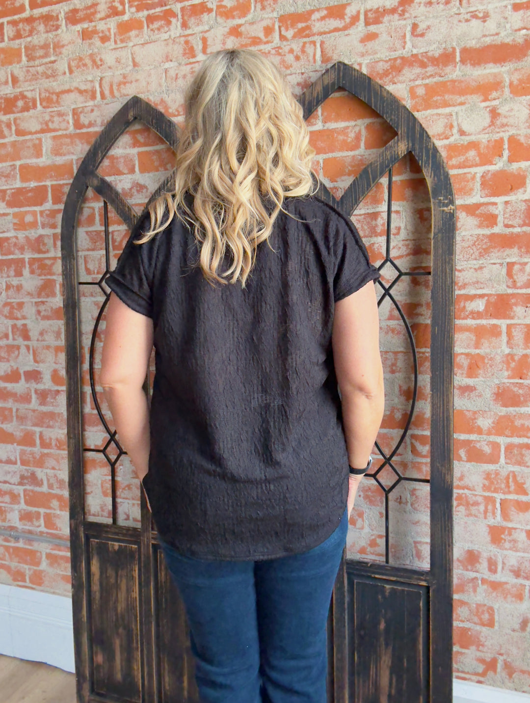 With Confidence Black Embossed Tee