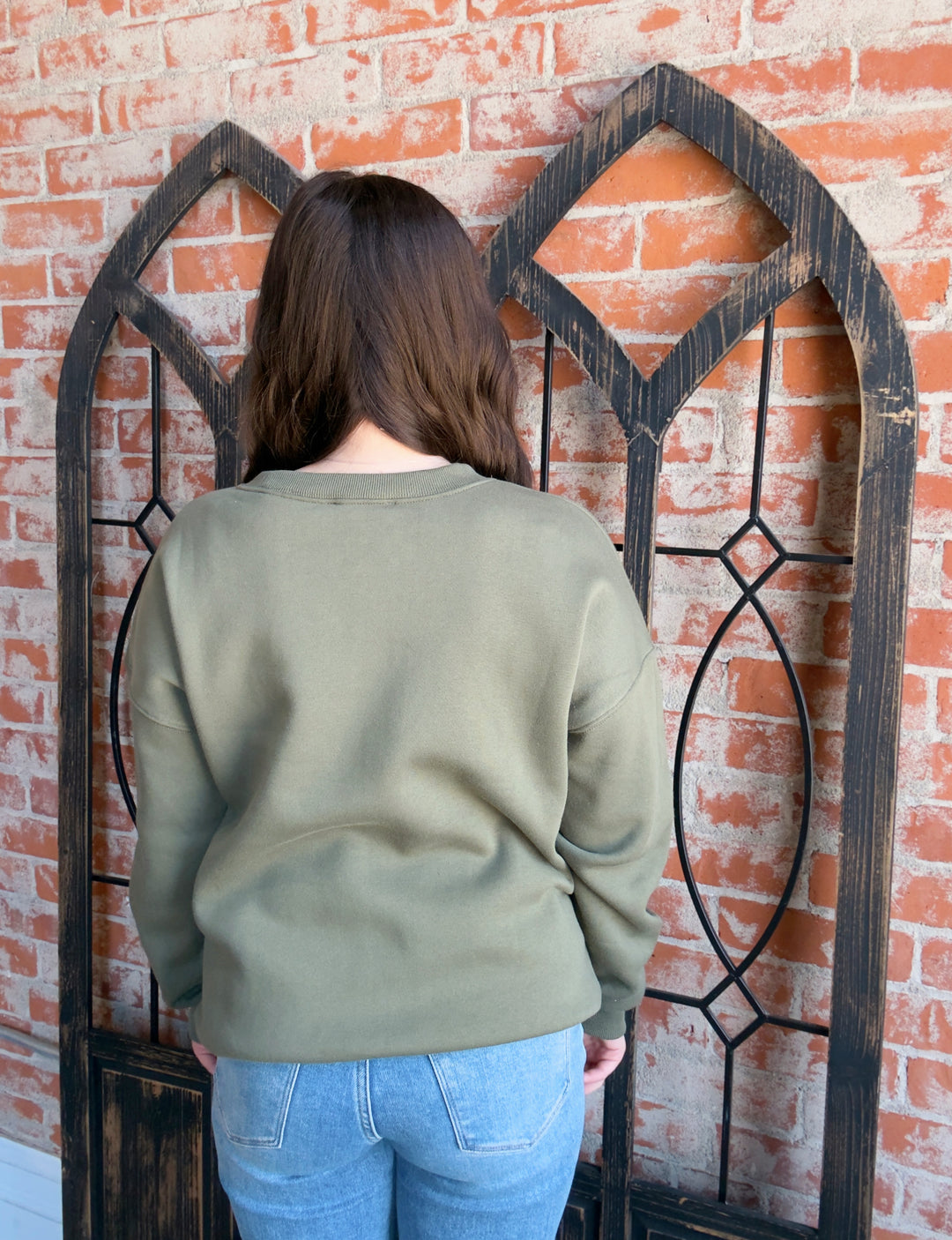 Cozy By The Campfire Crewneck-Olive