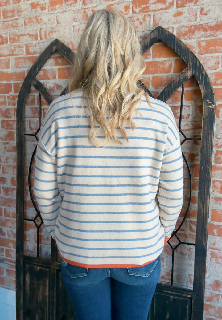 Make It Striped Athletic Sweater