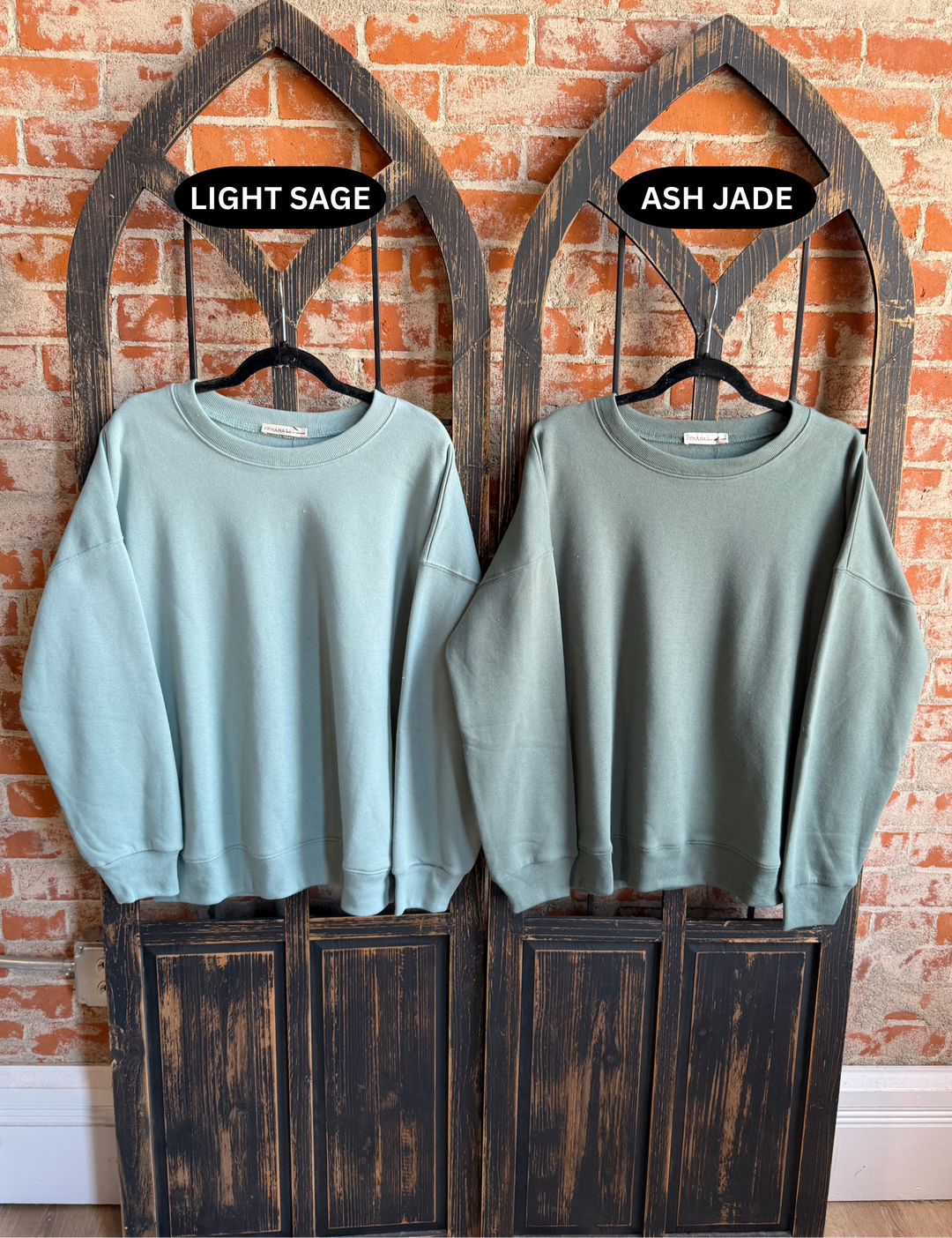 Cozy By The Campfire Crewneck-Sage Hues