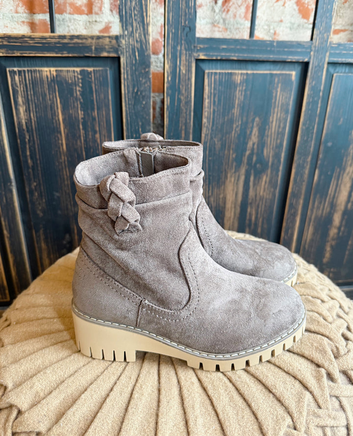 Very G Dark Taupe Demi Braided Bootie