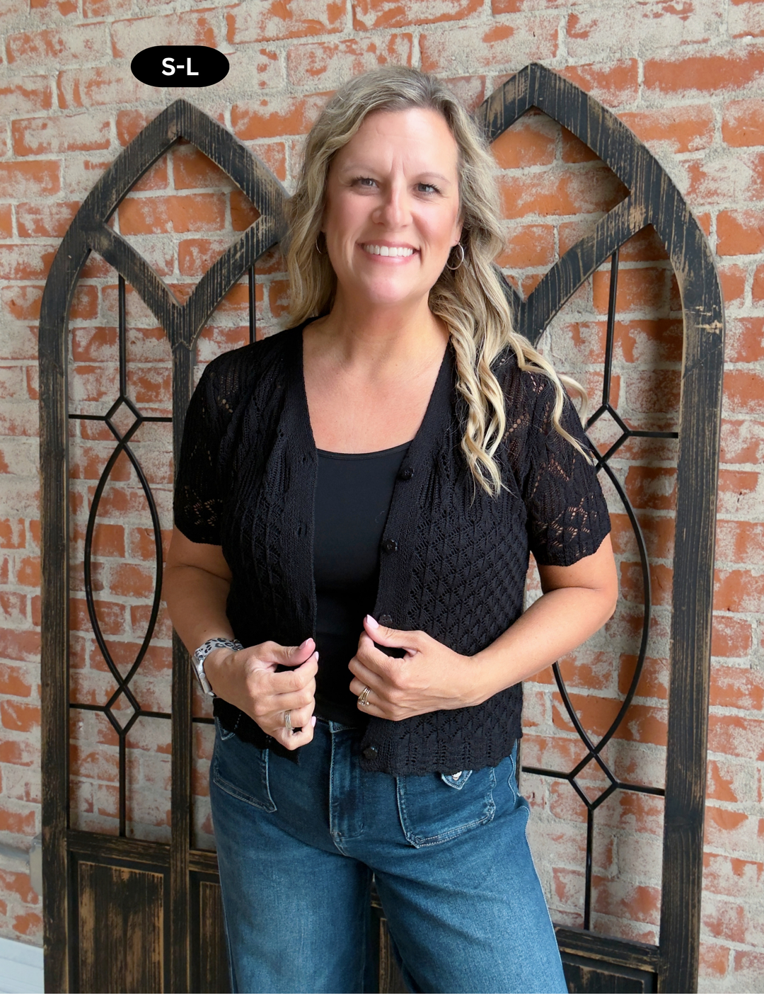 Roam The Halls Crochet Cardigan-Black