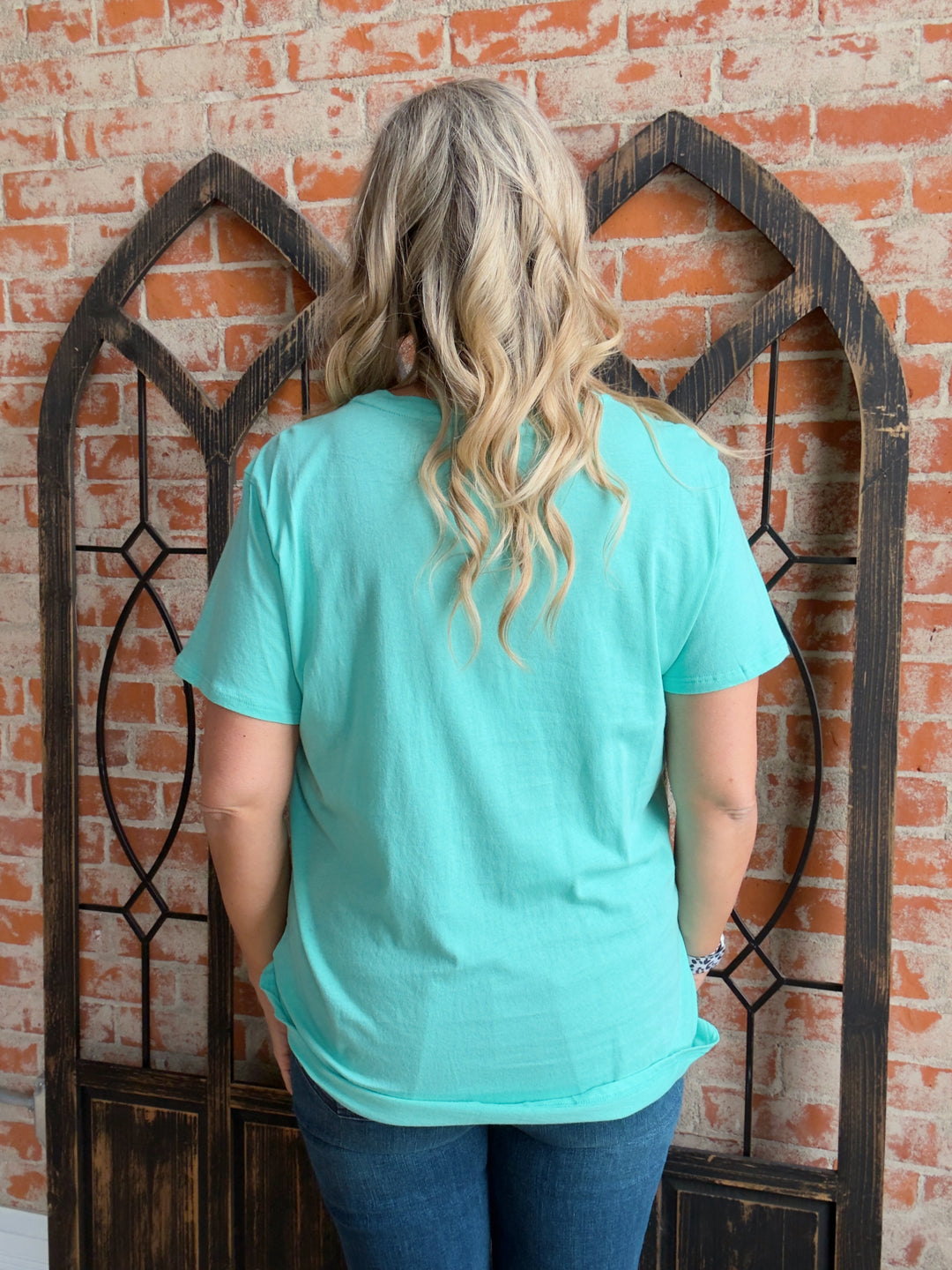 Put My Trust In You Boyfriend Tee-Blue Tones