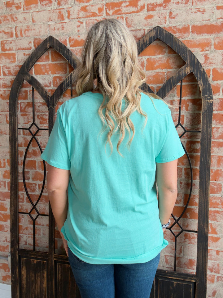 Put My Trust In You Boyfriend Tee-Blue Tones