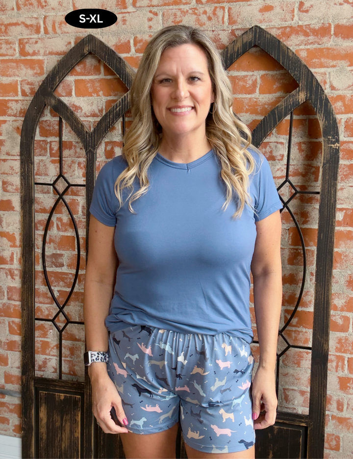 Sweet Dreams Lounge Tee-Denim Blue