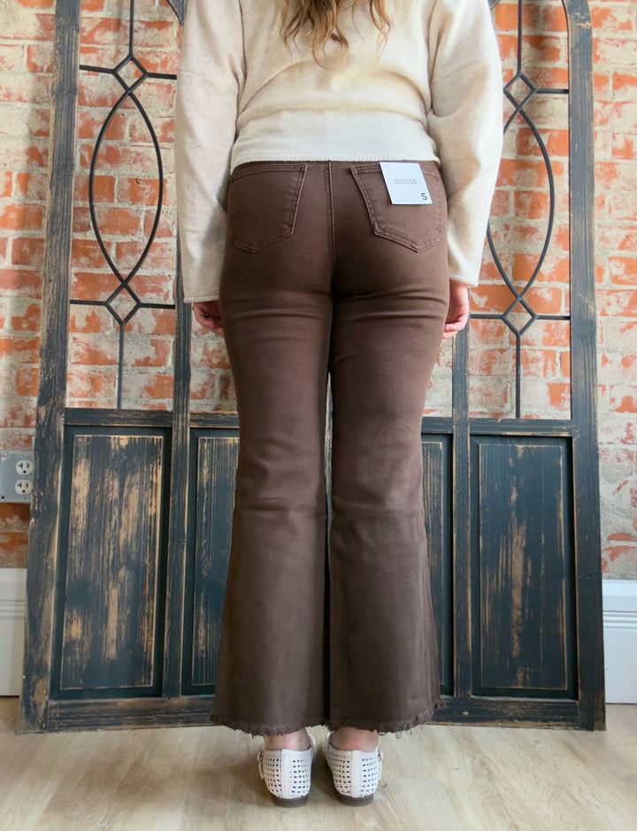Zenana It's A Necessity Kick Flare- Brown