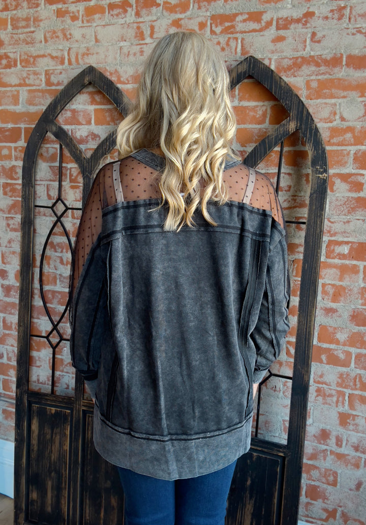 My Lips Are Sealed Lace Crewneck Tunic