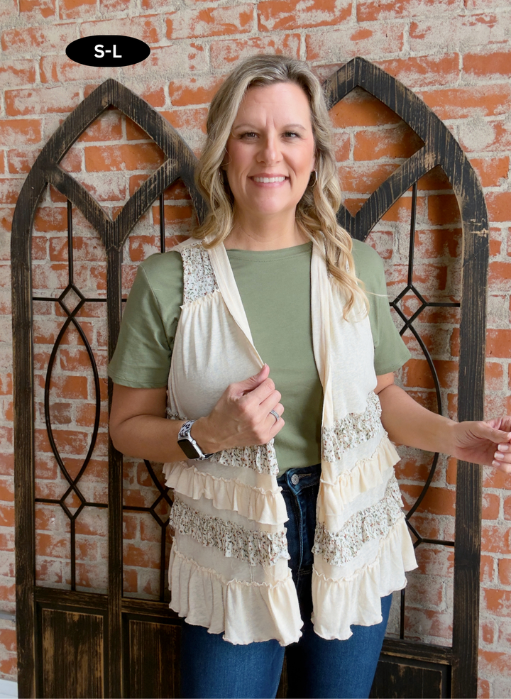 I Know The Plans Tiered Floral Vest