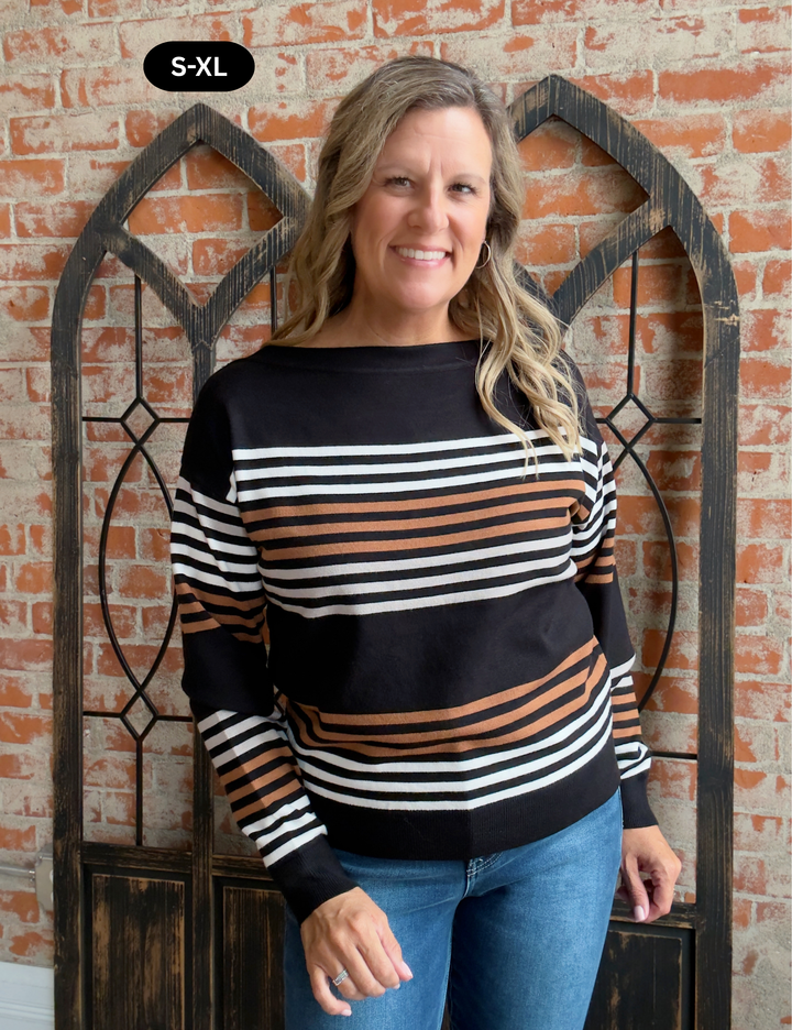 Times Ticking Striped Sweater