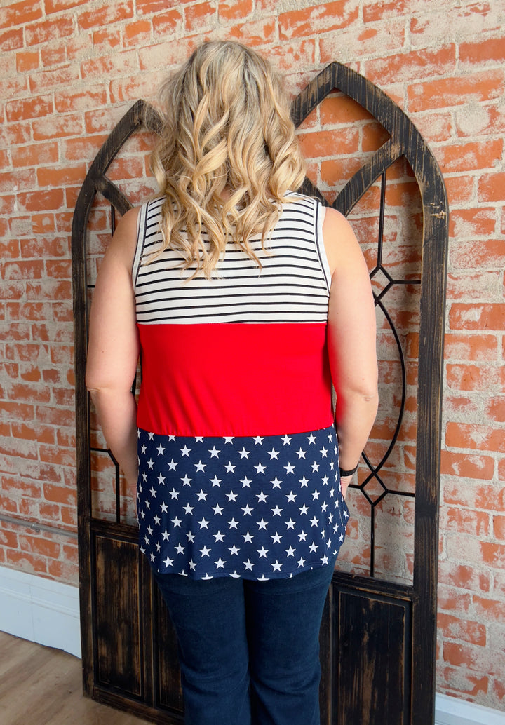 Made To Celebrate Star Color Block Tank