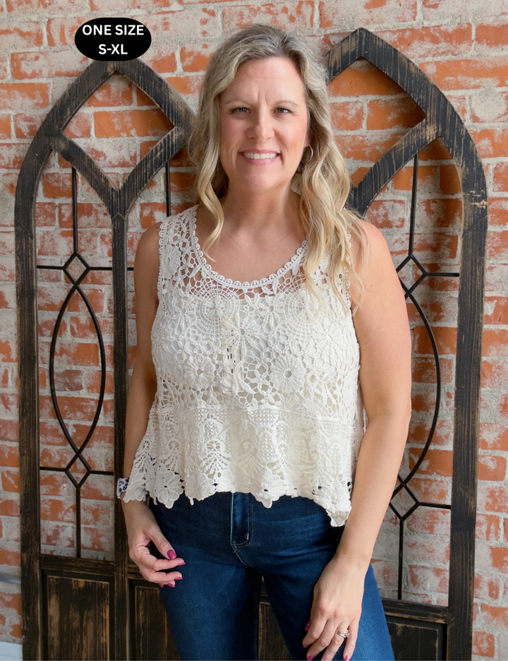 The Key To My Heart Crochet Tank