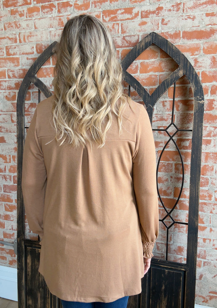 In A Daze Smocked Sleeve Cardigan-2 Colors