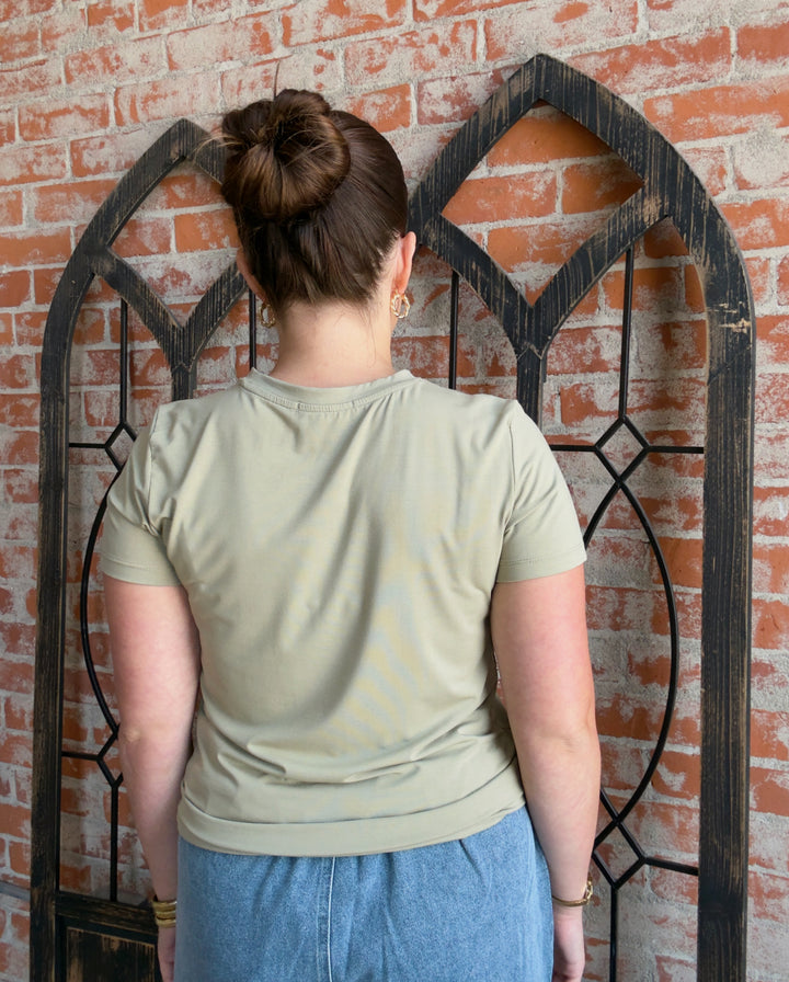 Just Like Silk Tee-Sage