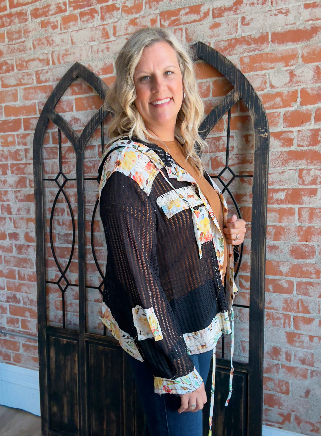 Pickin' Posies Jacket-Black