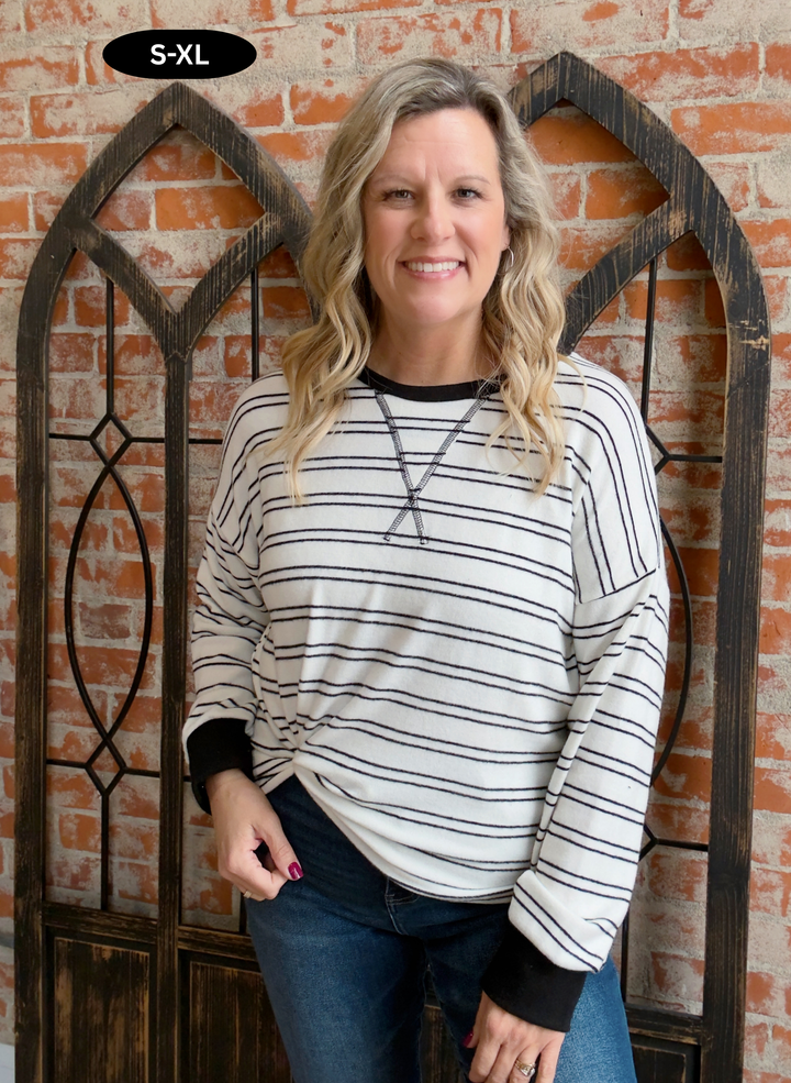 In The Knick Of Time Striped Long Sleeve