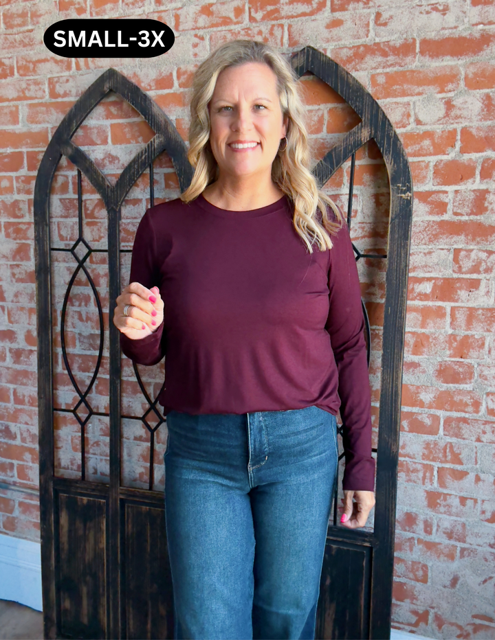 Best I've Ever Had Basic Long Sleeve- Dark Cherry