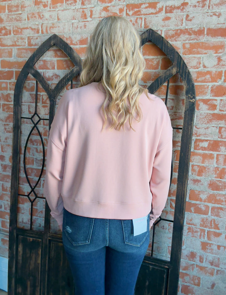 In Motion Scuba Crewneck-Blush