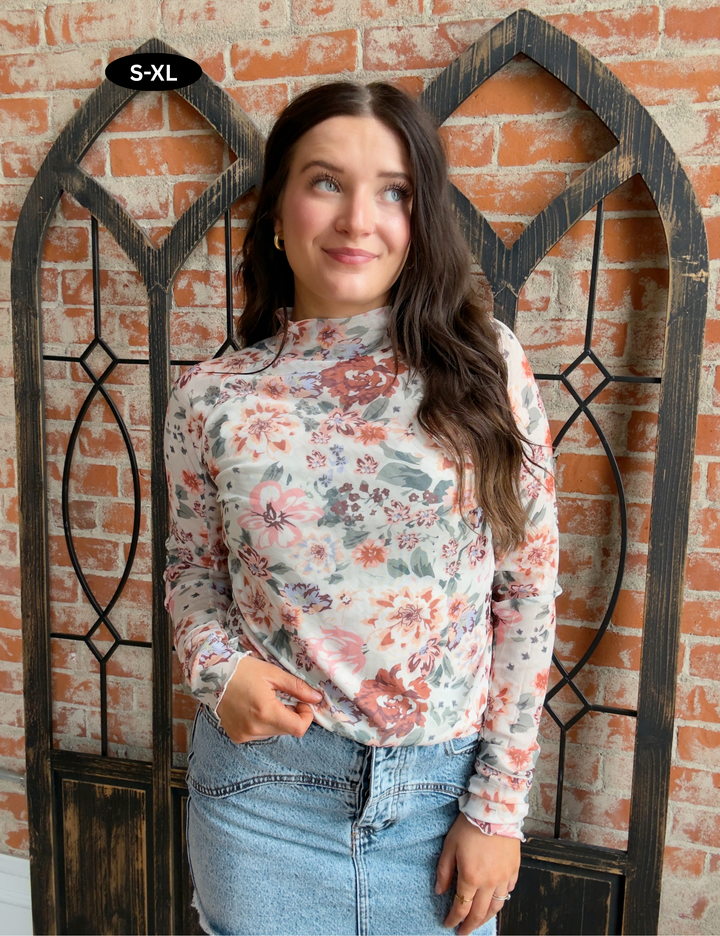 Floral Moments Mesh Long Sleeve