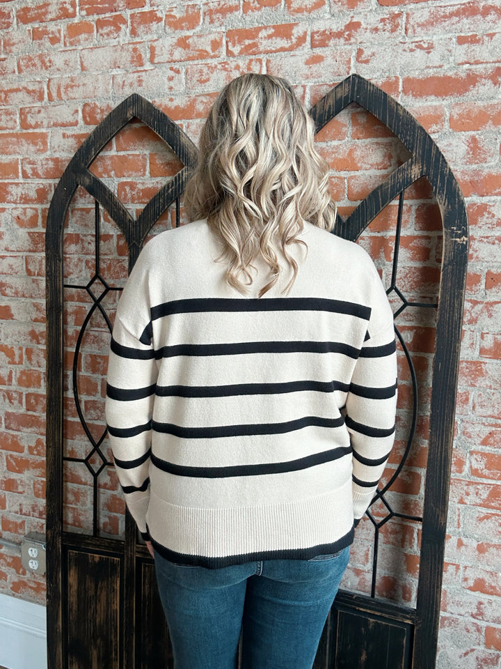 My Taste Almond Striped Sweater