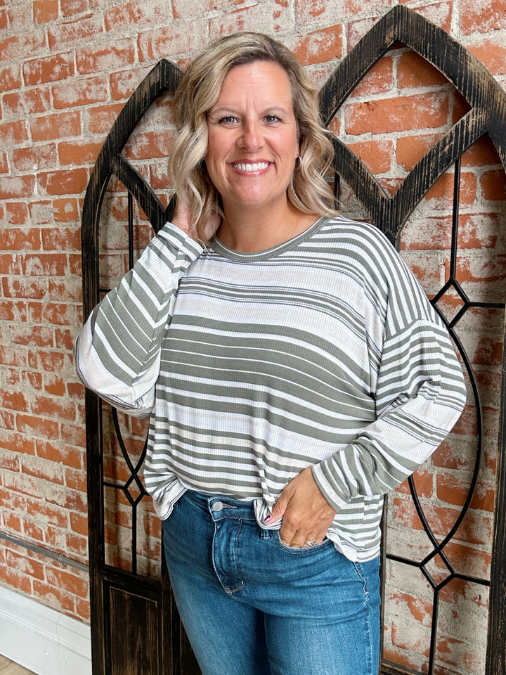 Easy For Me Striped Dolman