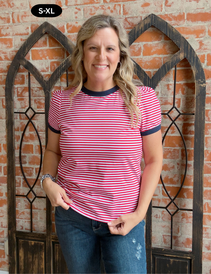 Dreaming Of Freedom Striped Tee