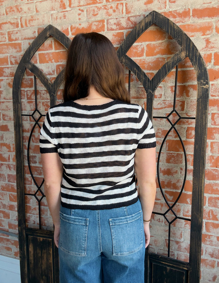 It's Not Over Striped Button Cardigan