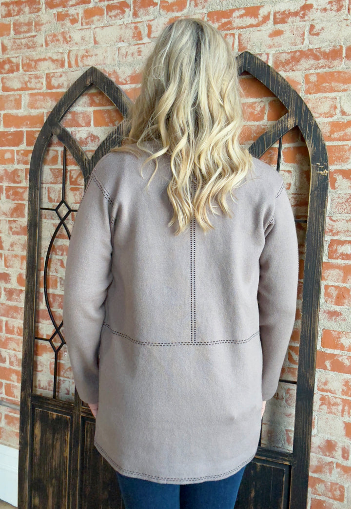 Go Up A Level Stitched Cardigan