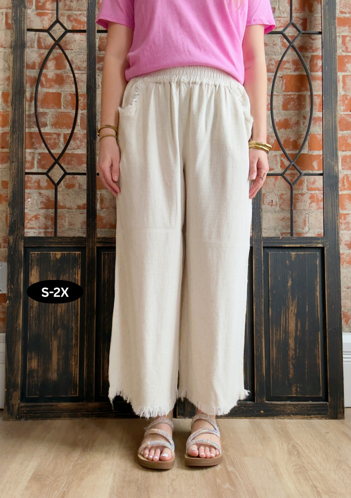 Make An Appearance Linen Pant-Oatmeal