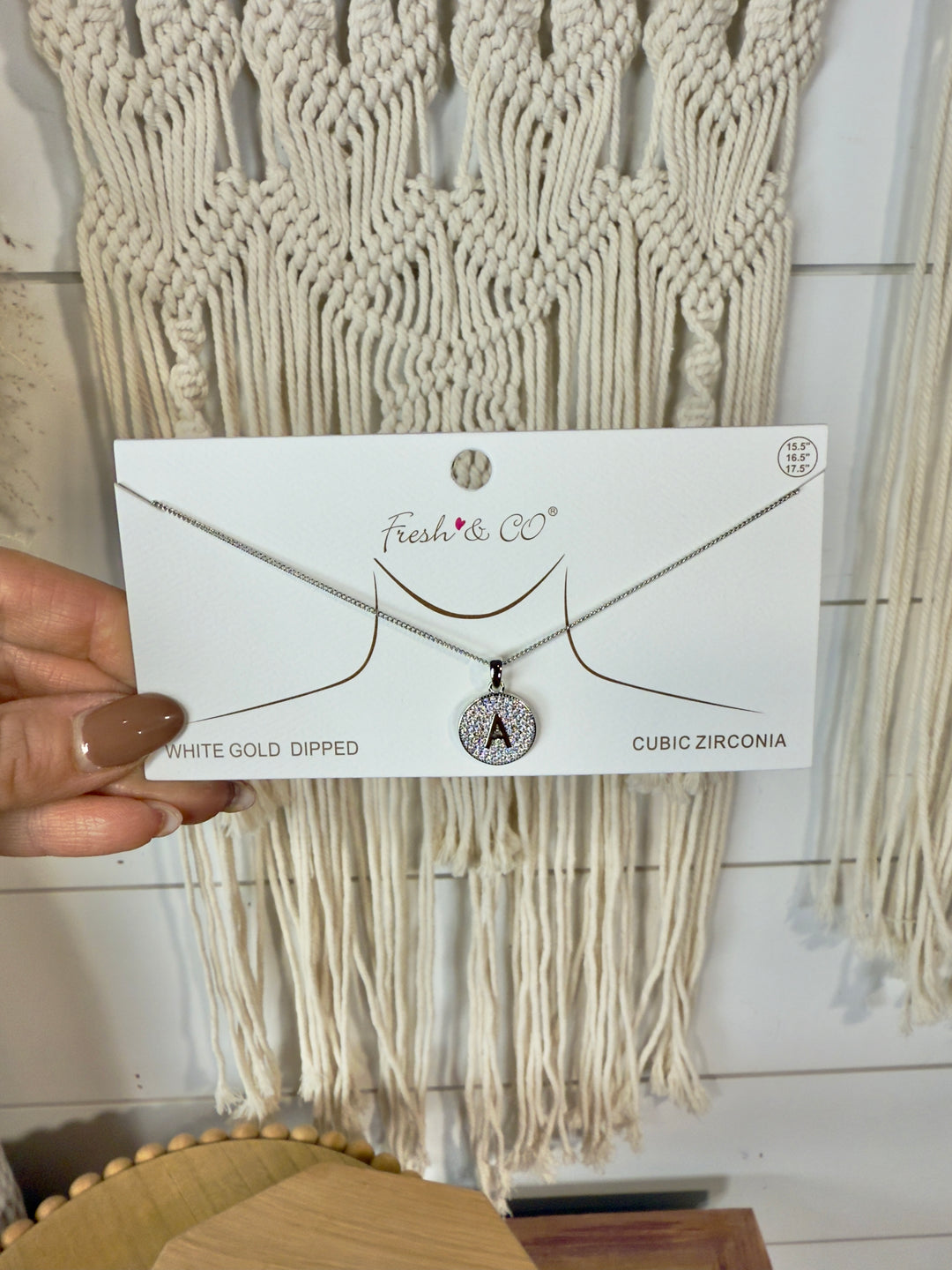Silver Pave Initial Necklace