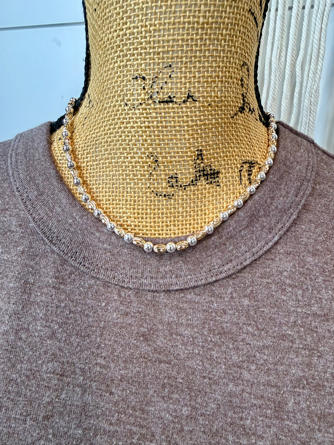 Gold/Silver Mixed Bead Necklace