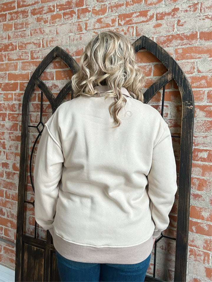 I'll Stay In Taupe Pullover