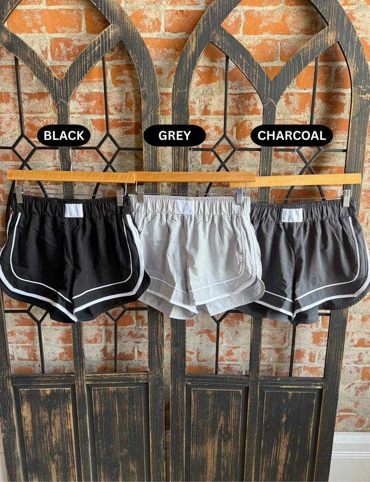 Racing Time Shorts- Grey & Black