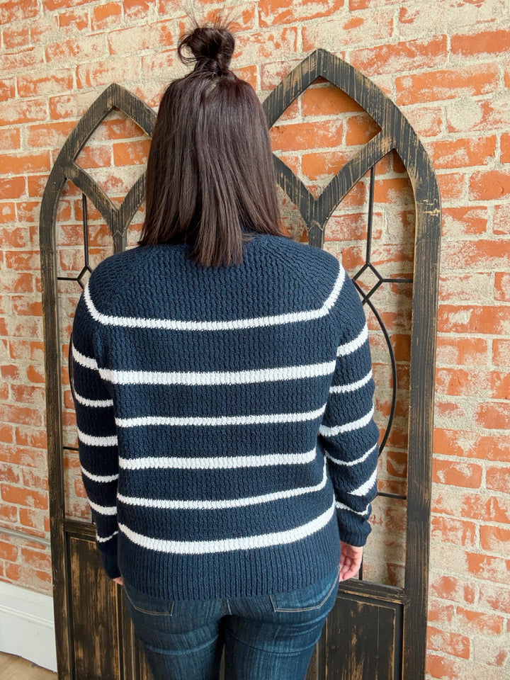 The New Age Navy Striped Sweater