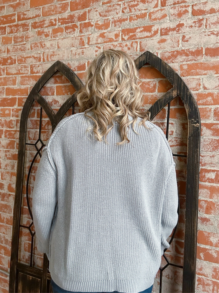 By The End Slate Grey Cardigan