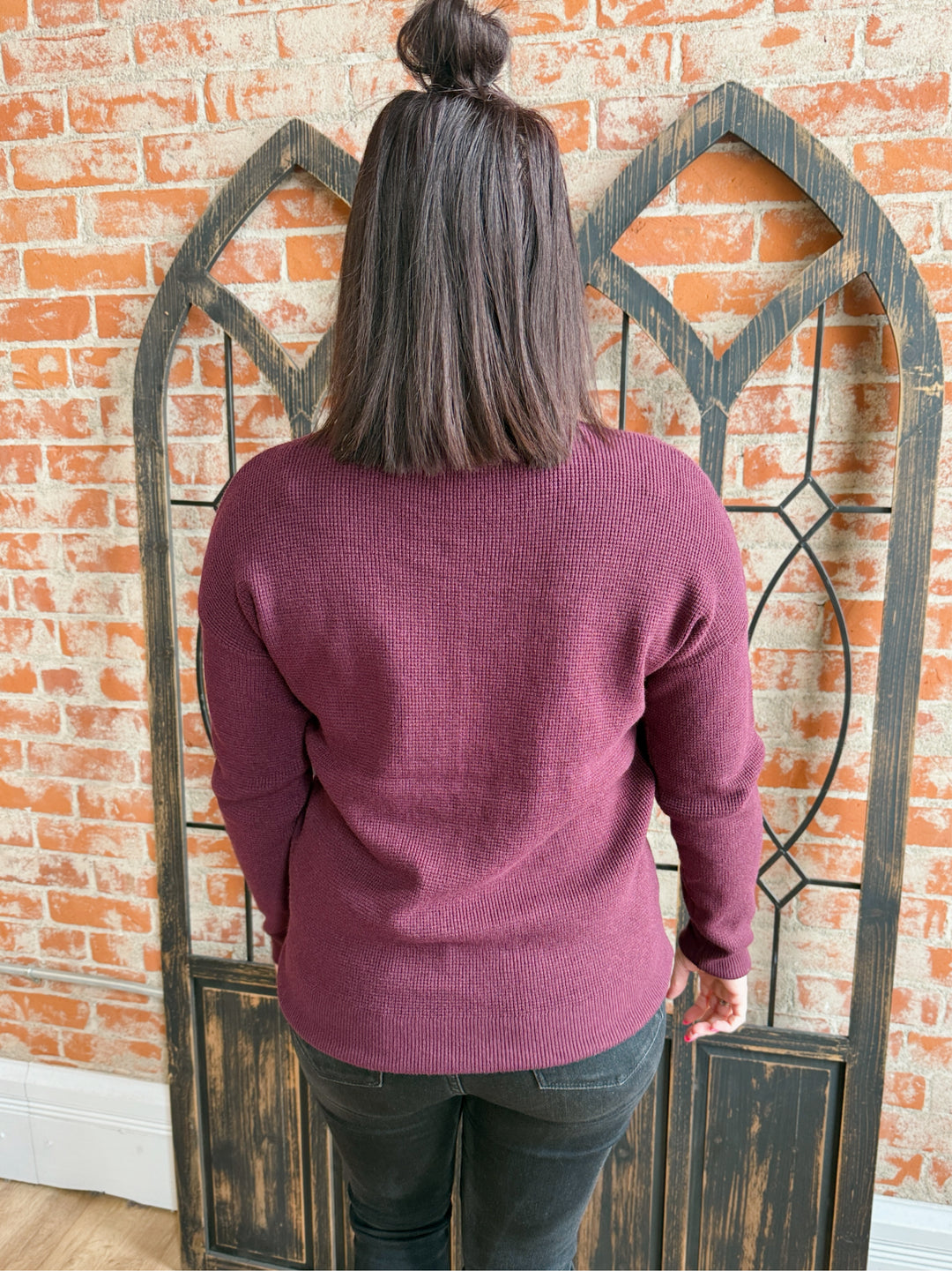 Pretty Plum Pocket Sweater