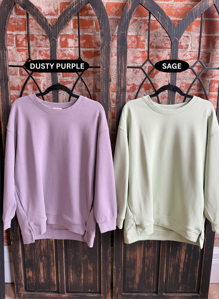 You've Got This Luxe Pullover-Dusty Purple/Sage